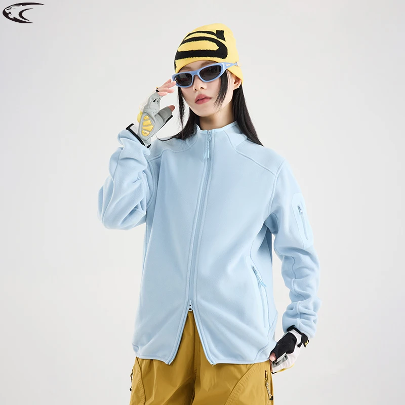 

LNGXO Winter Fleece Jacket Unisex Outdoor Windproof Warm Fleeced Clothing Men Women Hiking Camping Climbing Skiing Soft Coat