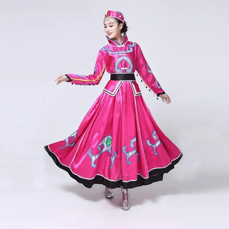 Mongolian Show Serve Mongolia Dance Clothing Inner Mongolia Dance Clothing Mongolia Robe Ethnic Minority Performance Skirt