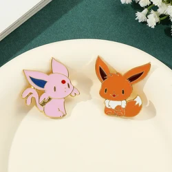 Anime Pokemons Enamel Pin Cartoon Figure Espeon Flareon Eevee Metal Badge Brooch Backpack Clothing Lapel Pin Jewelry Accessories