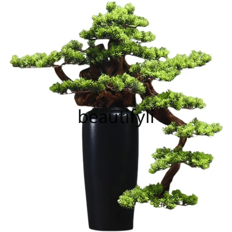 

A13 Chinese welcome pine ornament, living room entrance decoration, large simulation office home decoration
