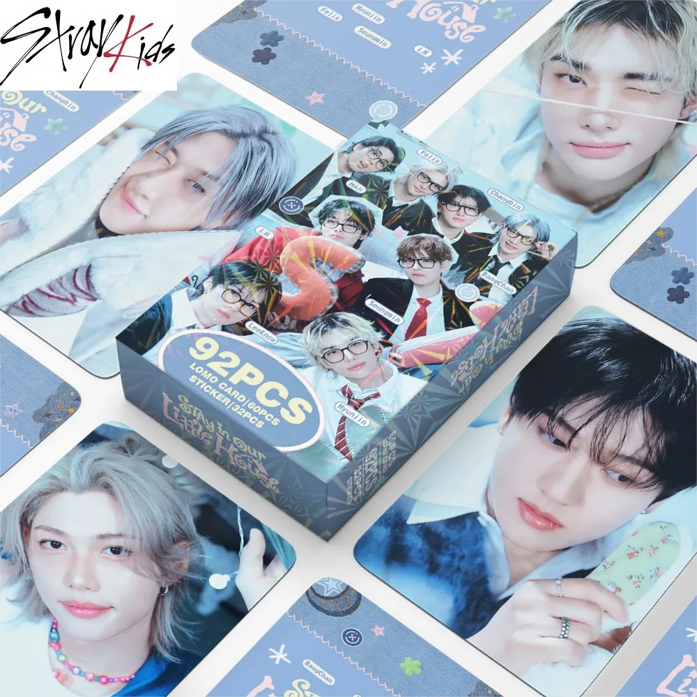 

60+32PCS/SET NEW KPOP Stray Kids 6TH FANMEETING lomo cards stickers Felix SKZOO
