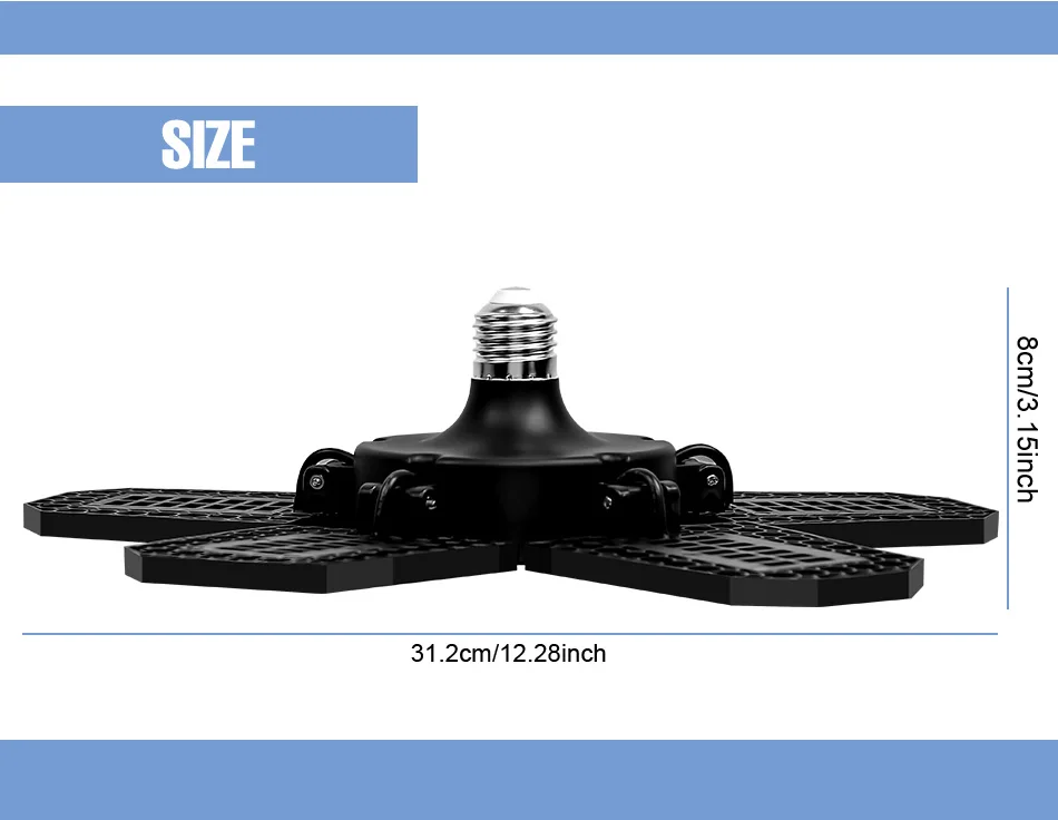 250W LED Bulb E27/E26 Lamp Garage Light AC 220V Folding Deformable High Bay Lamp 110V Spotlight Home Warehouse Workshop Basement
