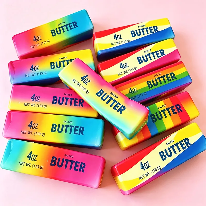 Rainbow Butter Squeeze Toy Slow Rising Squishy Soft Stress Relief Desk Fidget Toy Gift