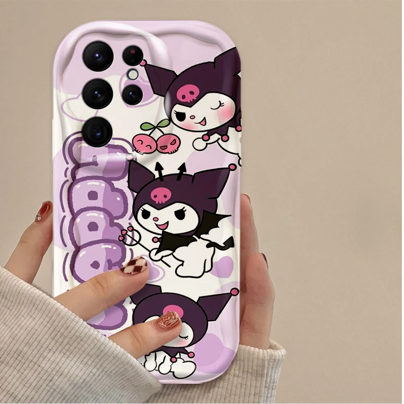 Carino Pompon Purin Hello Kitty Cassa Del Telefono per Samsung Galaxy S25 S24 Ultra S23 S22 S21 S20 Plus FE A56 A36 A26 A17 A07 Della Copertura Posteriore
