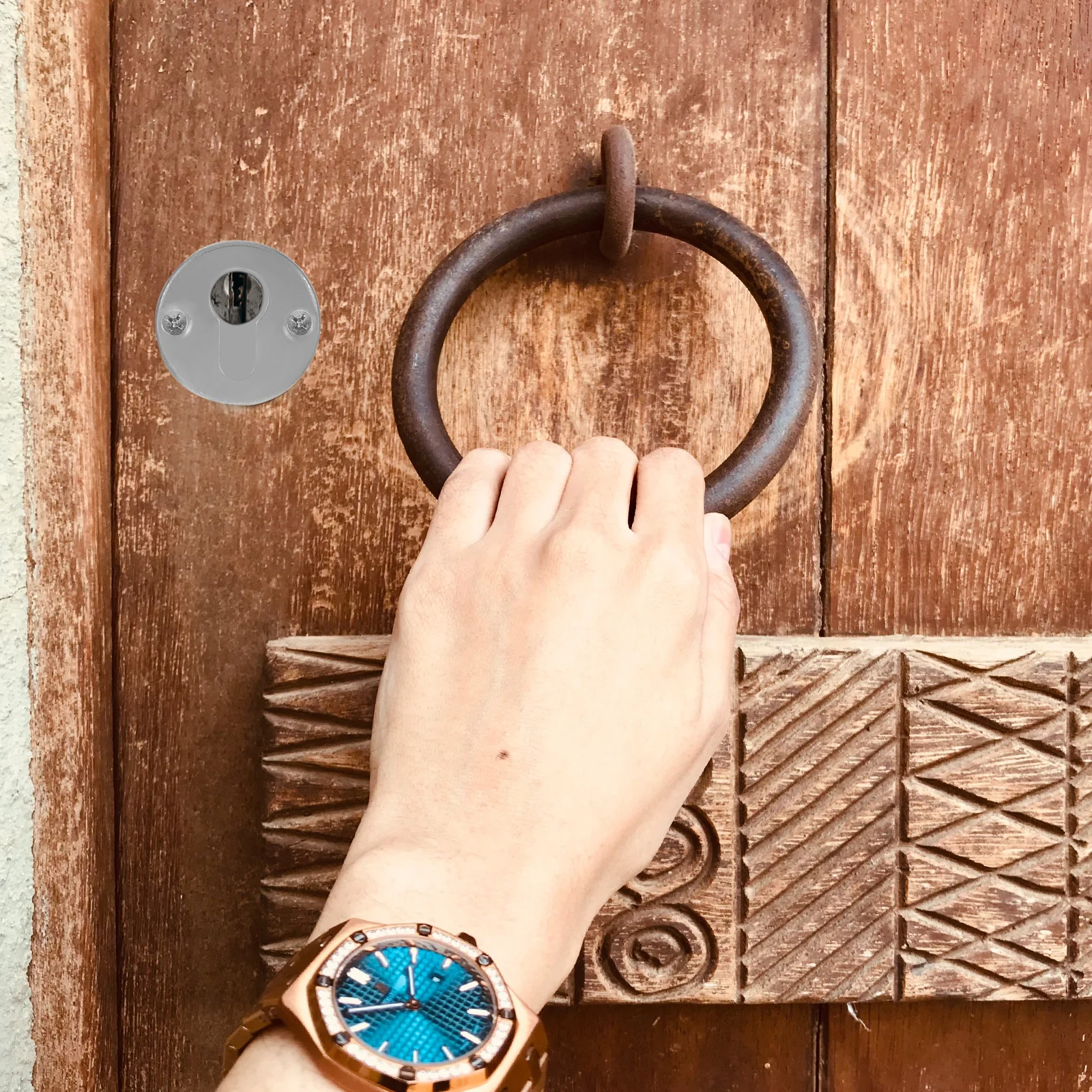 

Stainless Steel Keyhole Escutcheons Brushed Door Lock Protection Cover Rust Rainproof Shield Lock Cylinder Cover Door