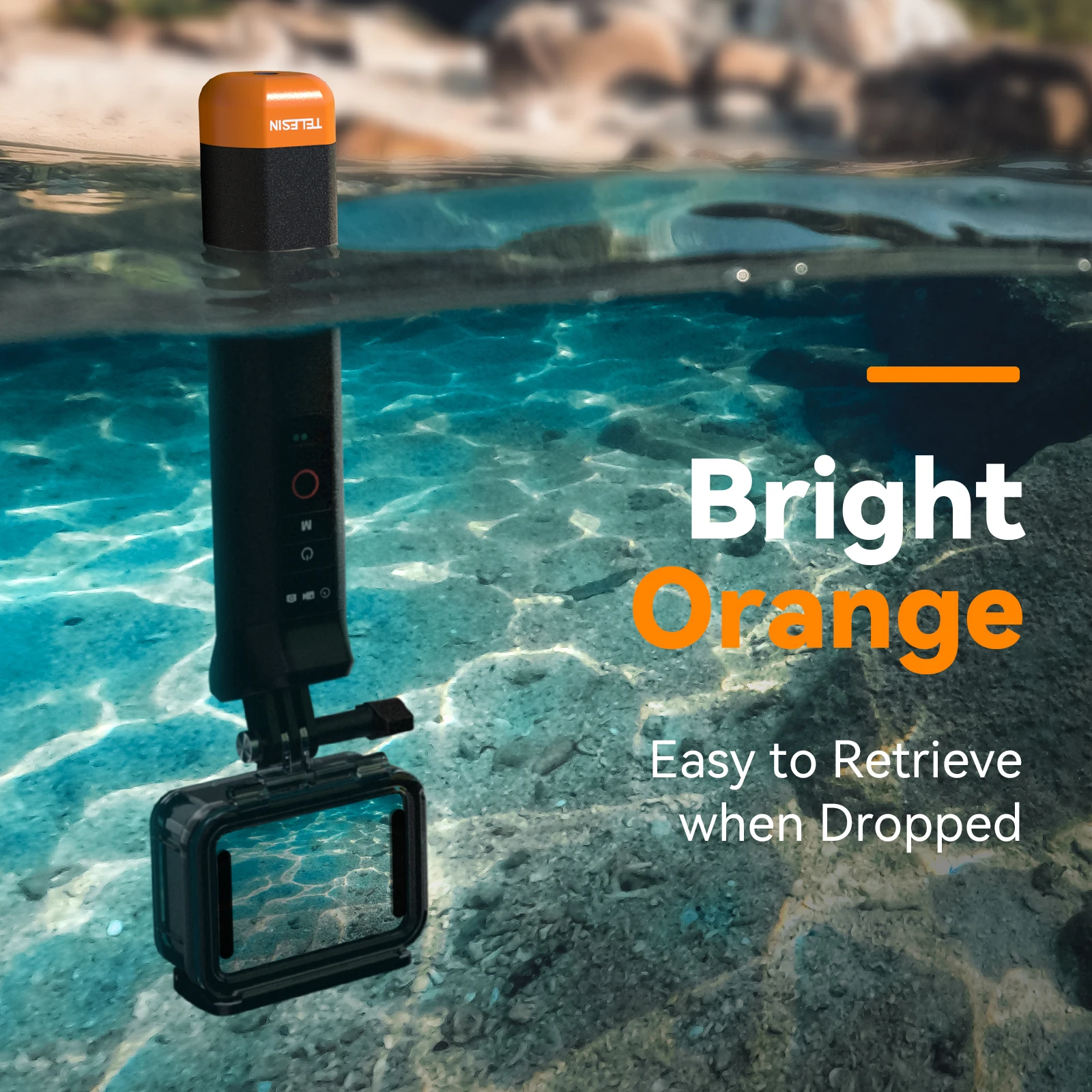TELESIN Buoyancy Bar Floating Handgrip Selfie Stick with Remote Control for Gopro Hero 13 12 11 10 9 Black Accessories Go Pro