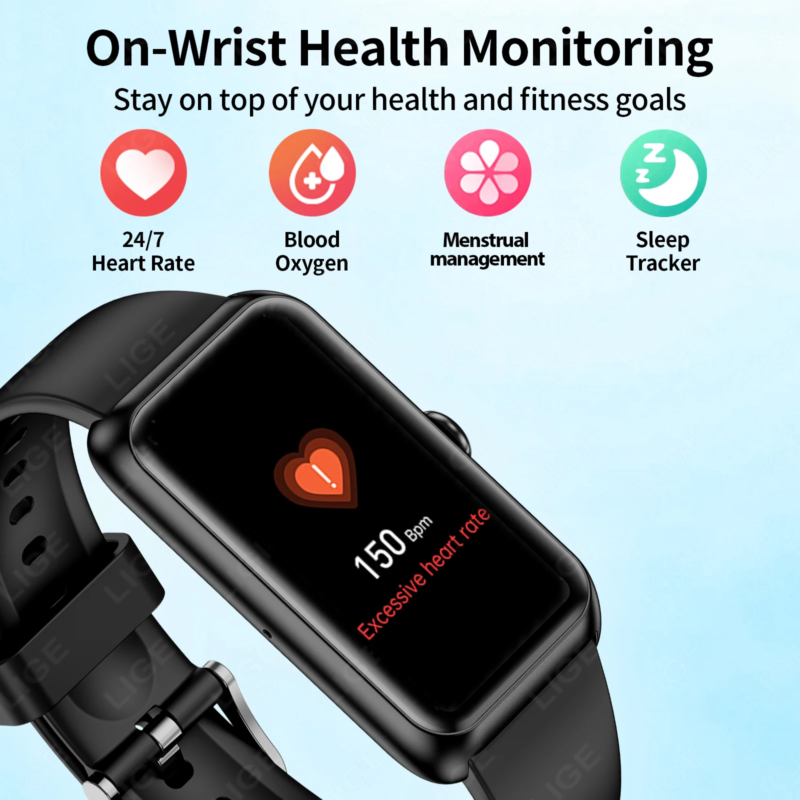 LIGE 2025 Nuovo Bluetooth Smartwatch Uomo Donna Promemoria chiamate Fitness Health Tracker Bracciale 1.47 "HD Smart Watch per Android IOS