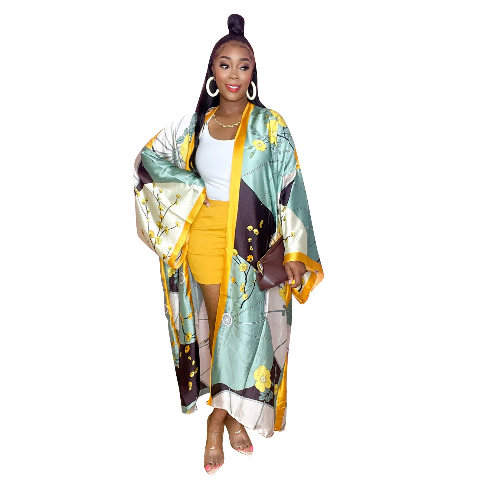 

Fashion Style Sexy Costumes Japanese Kimono Yukata Dress Cardigan Pajamas Sleepwear Woman Smooth Bathing Robe Gown