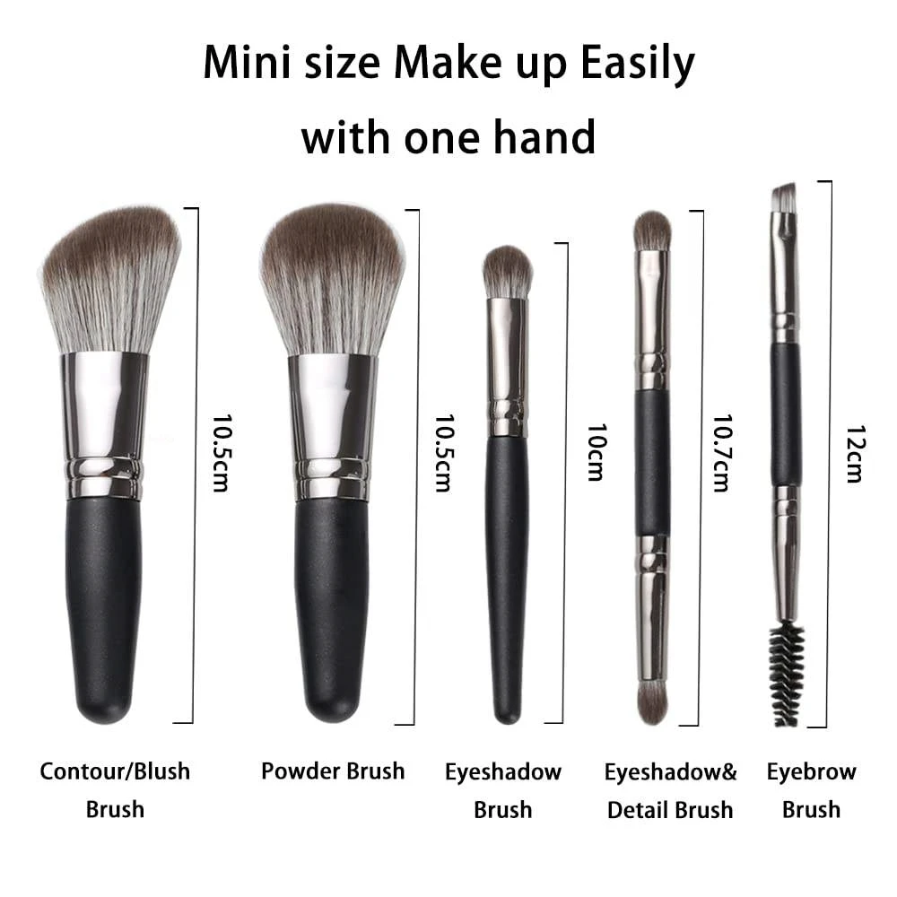 Portable Mini Makeup Brushes Set Travel Friendly Professional Makeup Brush Set For Eyes Lips And Blush Application
