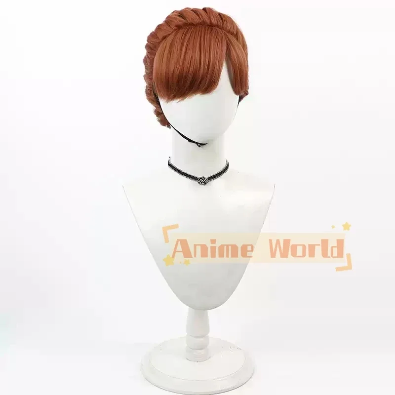 Top Qualtiy Anna Cosplay Wig Short Braid Light Brown Heat Resistant Synthetic Hair Halloween Party Role Play + Wig Cap