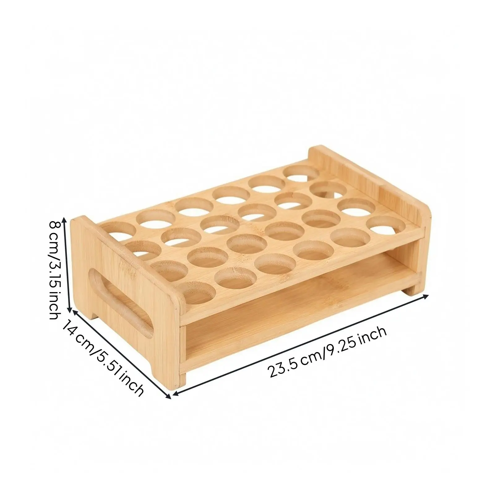 Bamboo Wood Oil Display Rack for Small Bottles Desk Pen Organizer Storage Holder Vanity Tidy