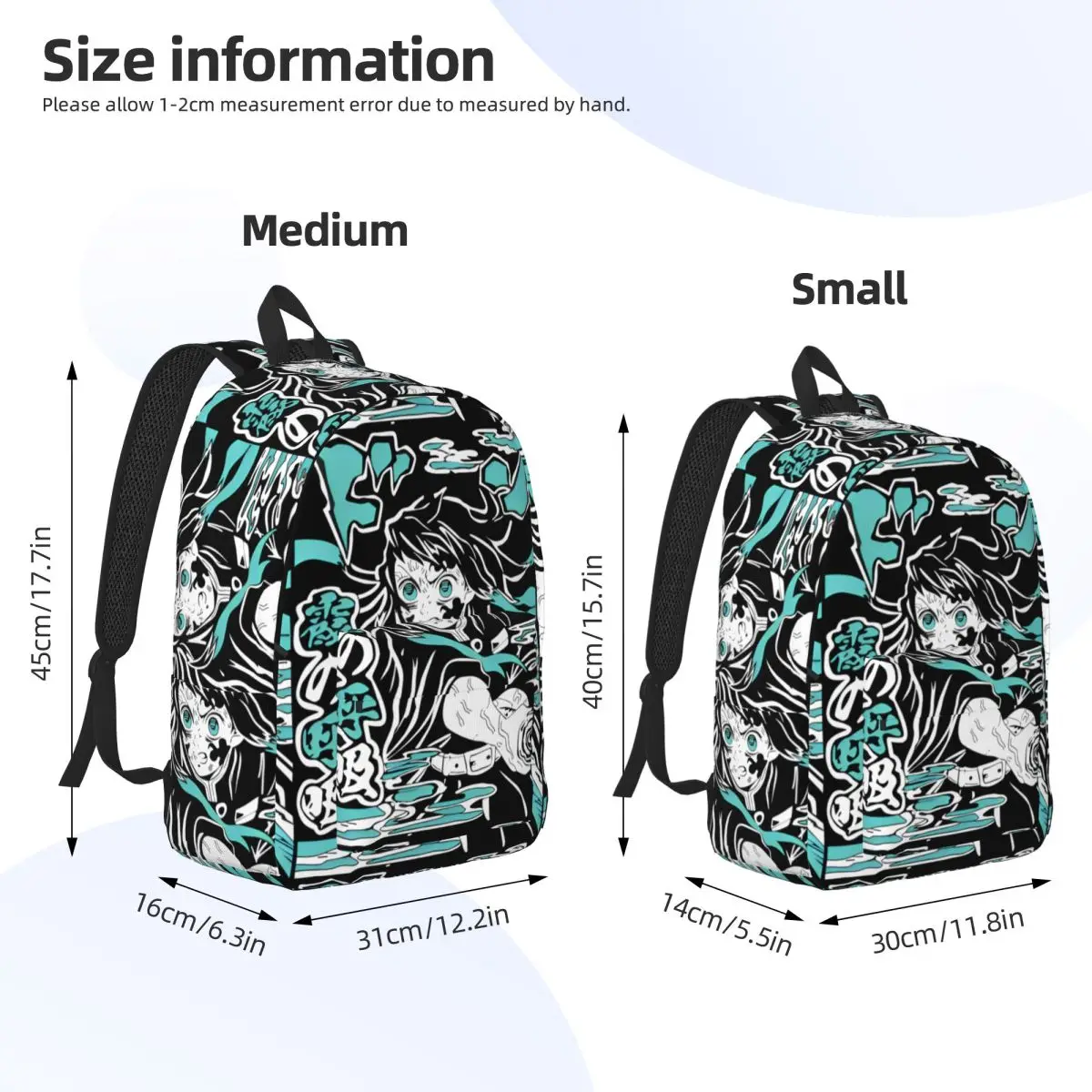 Muichiro Tokito Rugzak voor Heren Dames Casual Student Business Dagrugzak Anime Demon Slayer College Schoudertas Lichtgewicht