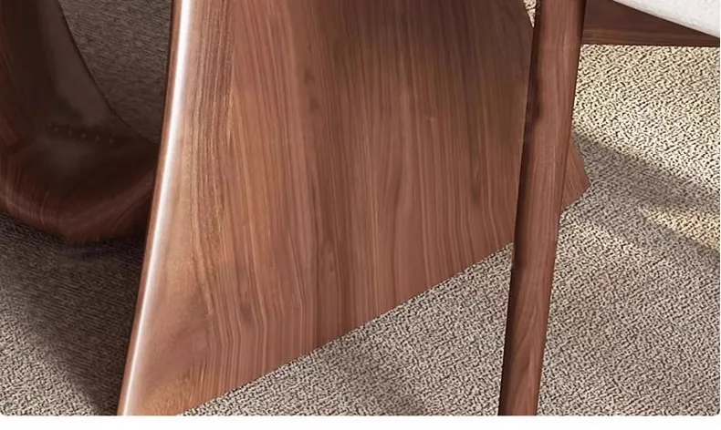 Medieval ash wood, solid wood slate dining table walnut color, French cream style simple