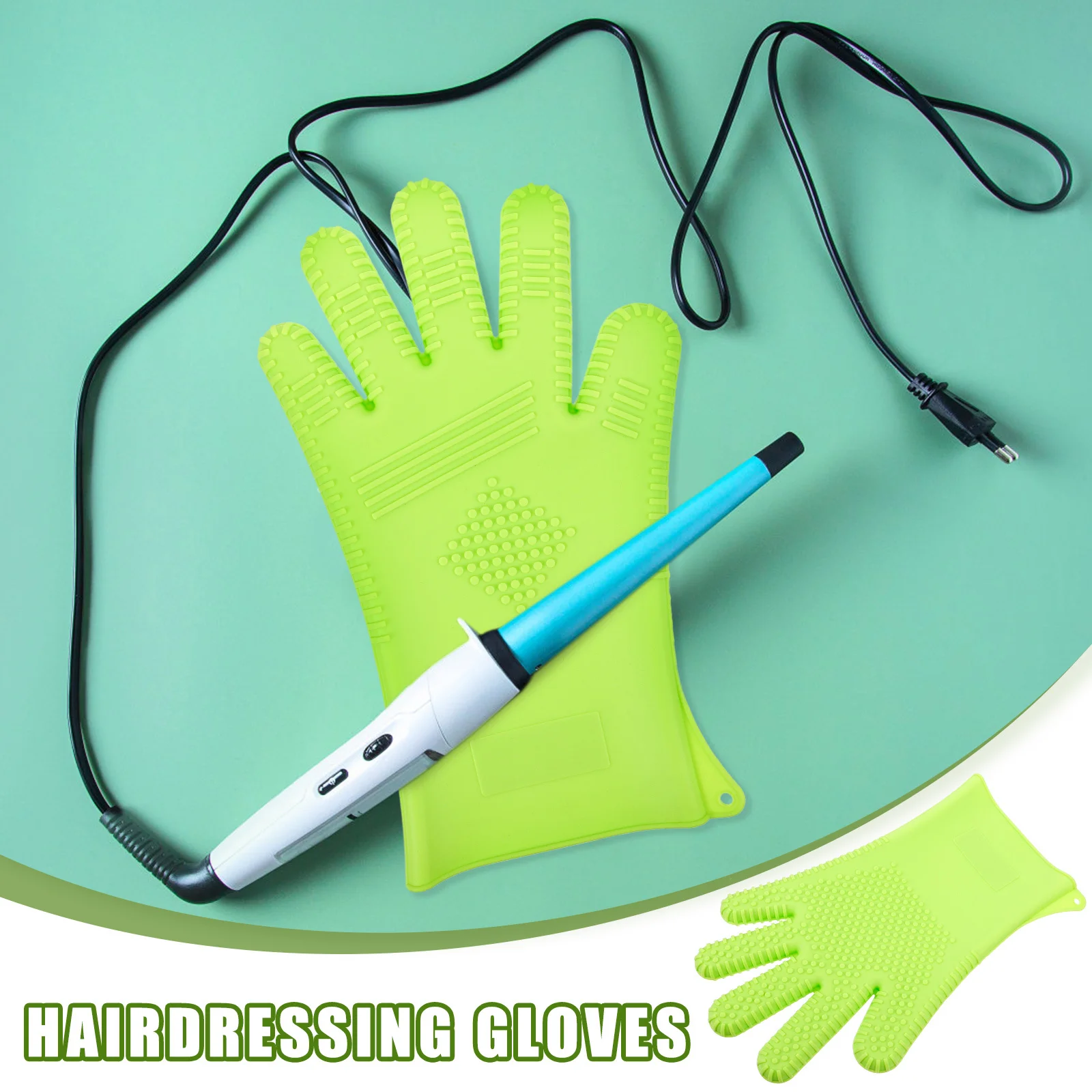 

Silicone Oven Gloves Extra Thick For Cooking Grilling Barbecue Curling Wand Styling Heat Resistant Non-Slip Protective