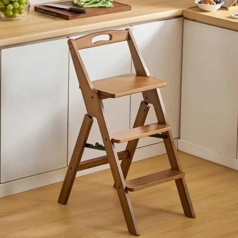 

Foldable Multi-Functional Ladder Stool, Kitchen Climbing Seat, High Step Chair with Backrest, Dual-Use Indoor Stepper Stool