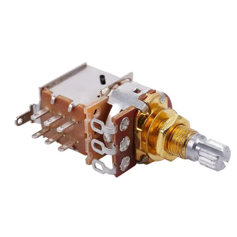 A99I-10X Guitar Pots 500K Short Split Shaft Audio Taper Push/Pull Potentiometer