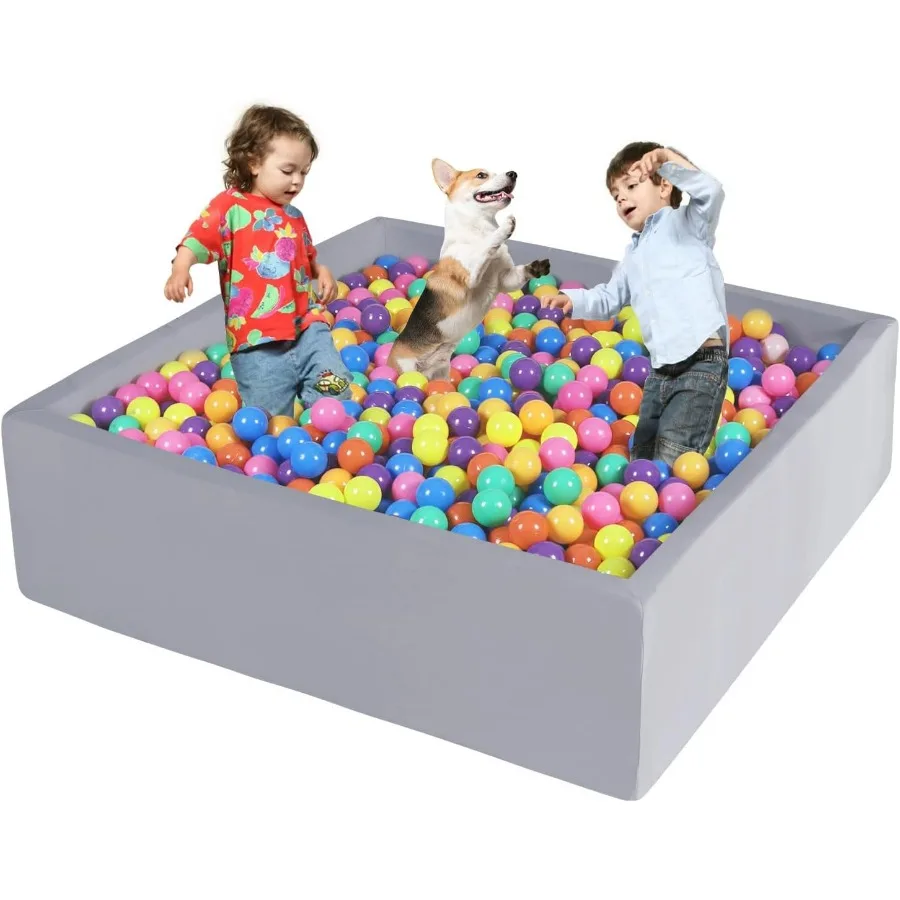 

Foam Ball Pit for Toddlers 47.2 x 47.2 x 13.8 Large Square Ball Pits for Soft Baby Playpen Ball Pool Without Balls for Indoor O