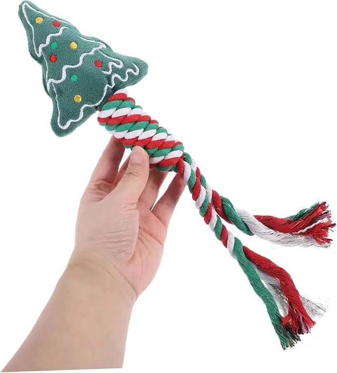 

Wholesale New Design Funny Customized Rectangle Dog Toy Christmas Squeaky Toy Packaged in Cartons