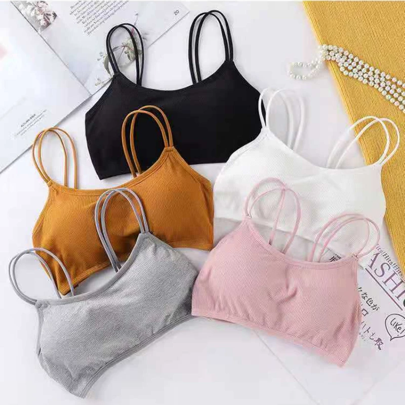 Bralette For Women New One-Piece Backless Bra Women Crop Top Tube Top Seamless Push Up No Wire Cross Back Tube Crop Top