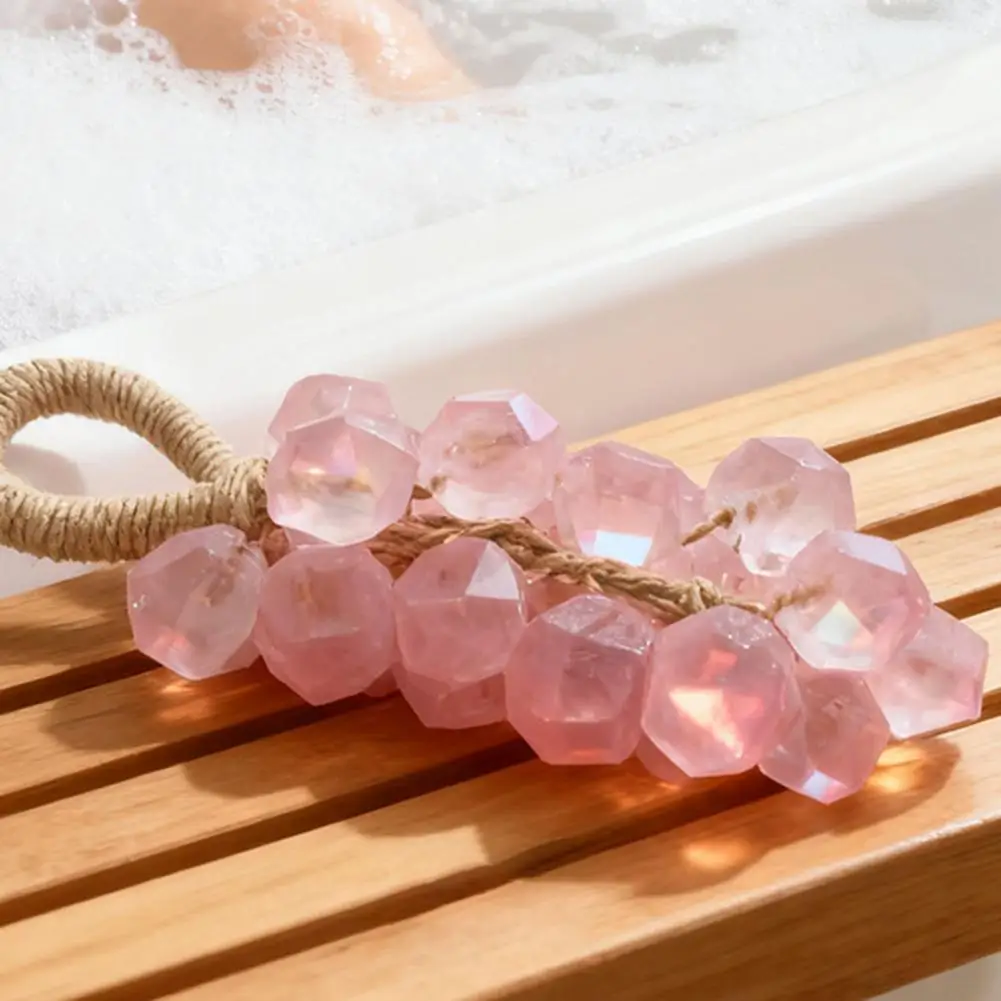 Grape Soap on Rope Handmade Grape Cluster Soap Translucent Fruit Shaped Soap Decorative Bathroom Travel Hanging Soaps
