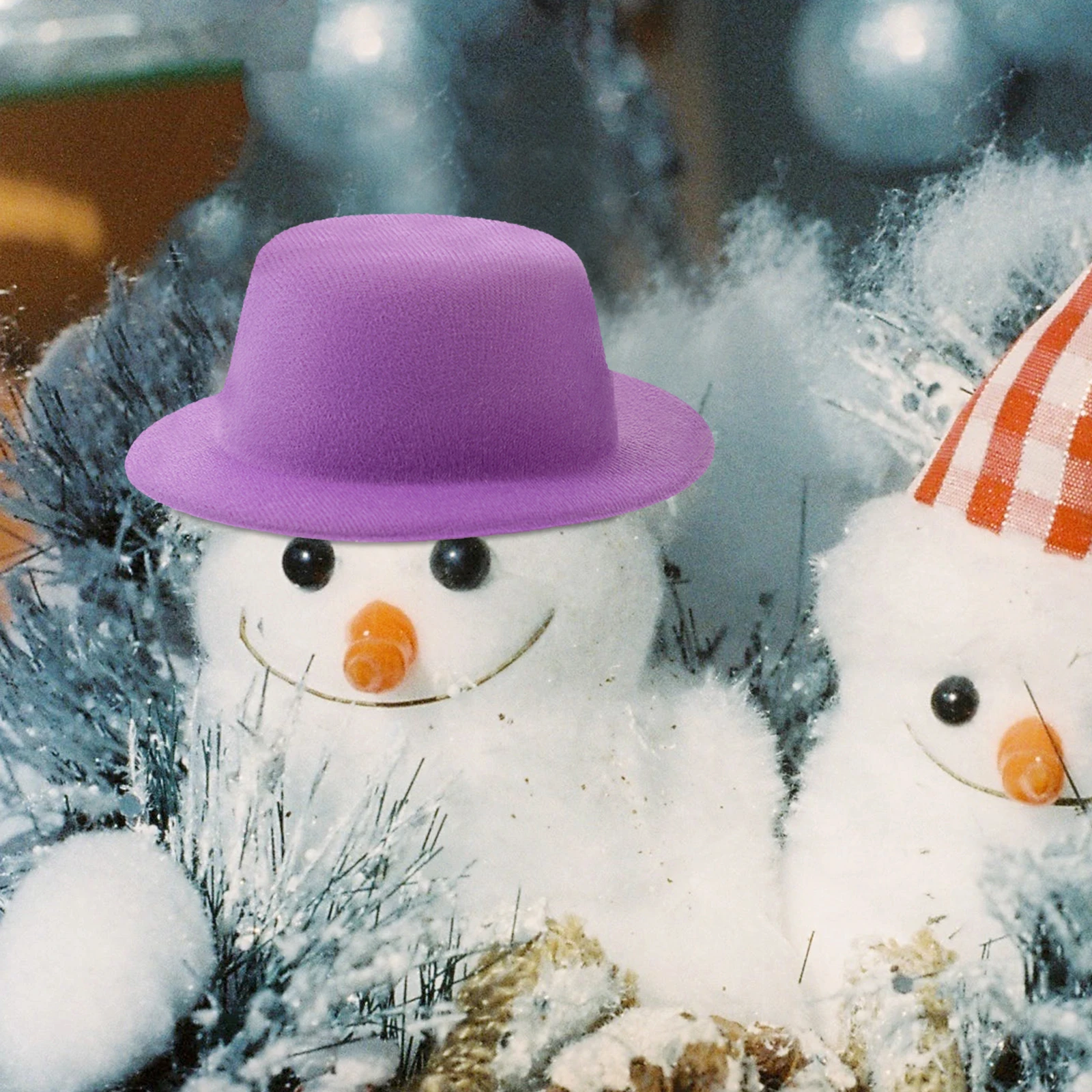 

4 Pcs Hats Mini Snowman Dressing Accessories Craft Hair Small for Crafts Purple Miniature