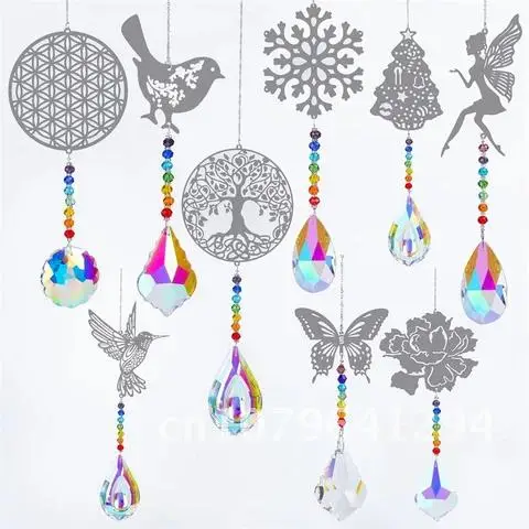 

Crystals Wind Chime Bird Butterfly Hanging Ornament Sun Catcher Prisms Wind Chimes Garden Yard Living Room Hanging Pendant Decor