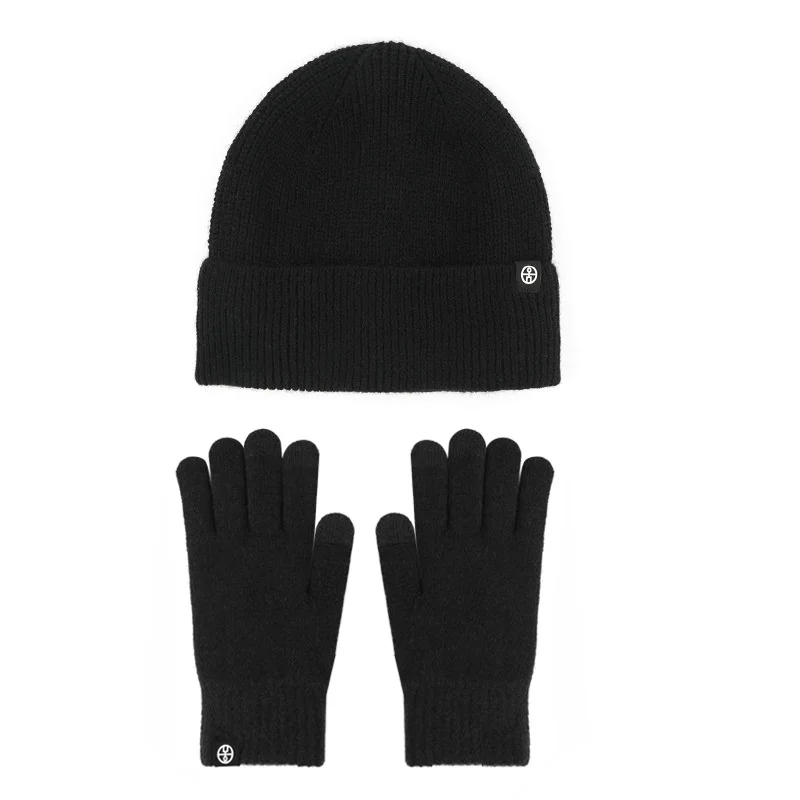 Chapéu cachecol e luva conjunto para mulheres inverno quente macio malha pompom gorro feminino casual sólida cashmere cachecol terno ao ar livre