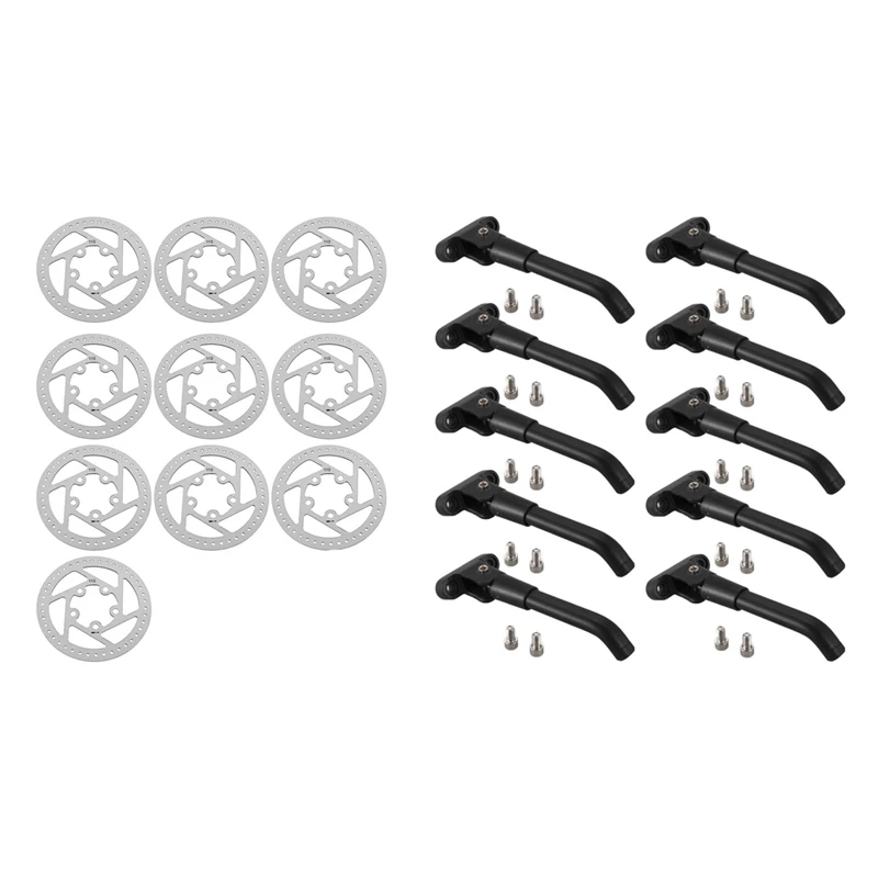 

10Pcs Electric Scooter Customize Brake Disc 110Mm Rear Wheel Brake Disc With 10Pcs Scooter Parking Stand Kickstand