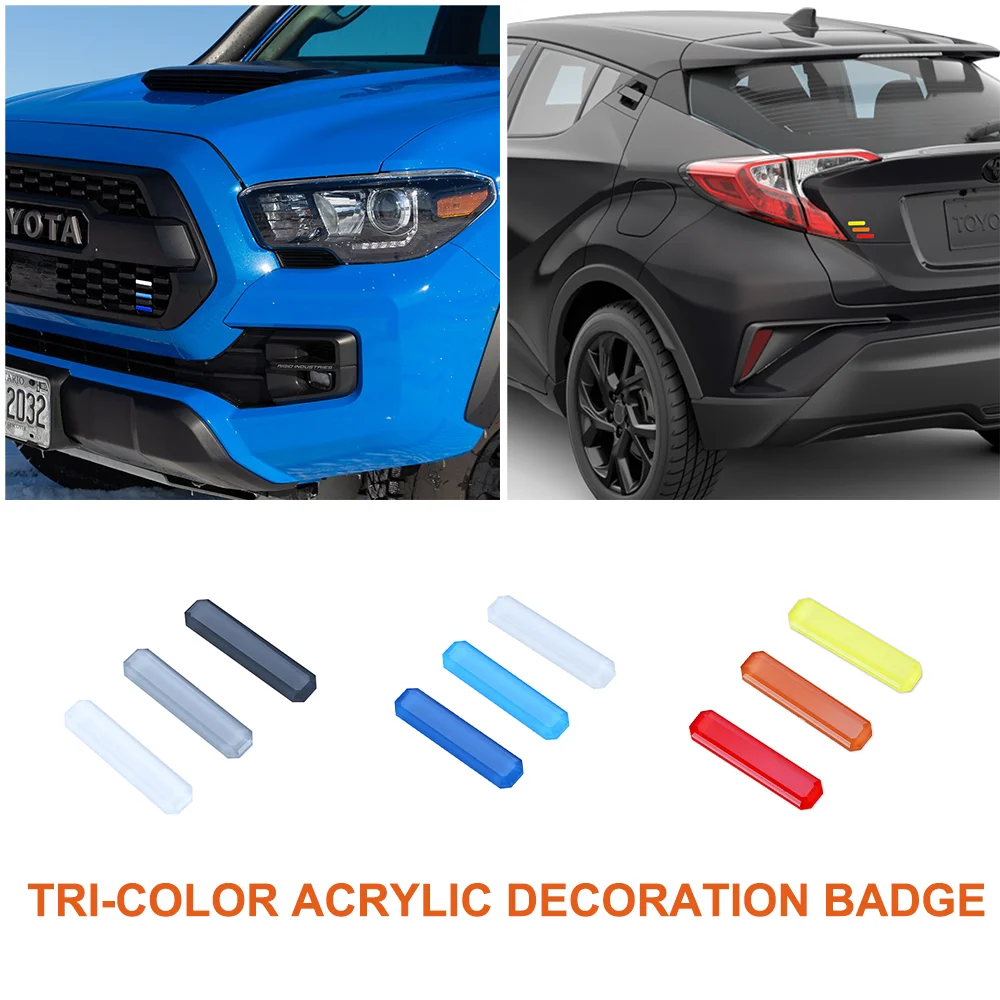 

Car Body Badge 3 Color Emblem Acrylic Car Grille Ornament Truck Exterior Trim Accessories For TOYOTA Yaris Auris Universal Decal