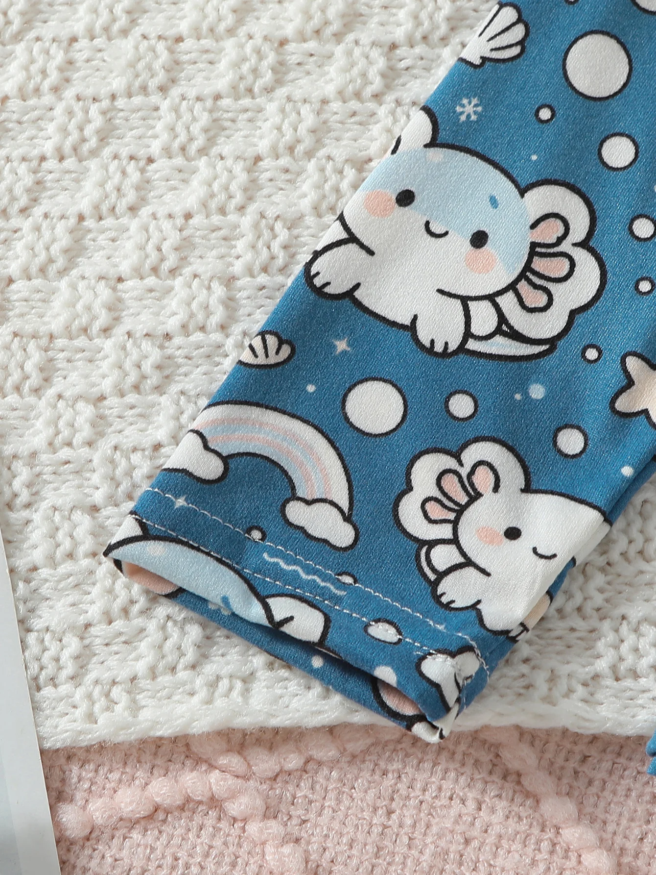 2-teiliger Kinder-Herbstanzug mit süßem Meerjungfrauen-Print, lässiger, warmer Anzug für Jungen und Mädchen, bequeme Hauskleidung, langärmelige Hose – Detail 15