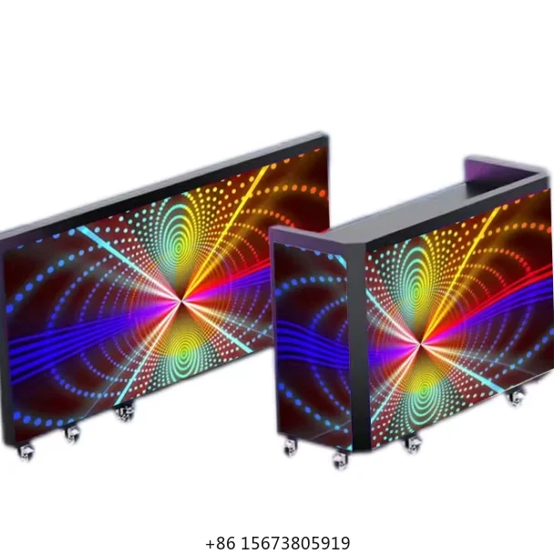 

Folding Mobile Dj Booth Facade Stand Portable Foldable Led Dj Cabinet Booths Led Screen Display for Club Music Festival Disco