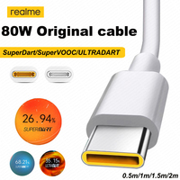 Realme Cable Original 80W 65W 33W Usb Type C Super Dart Vooc Charger Wire Realme Gt NEO 3T 3 2 Pro C55 C53 C51 8 10 11 pro plus