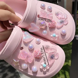 20pcs Pink Removable Cute Bear Shoe Accessories For DIY, Suitable For Sandals And Shoes With Holes, Festival Gifts