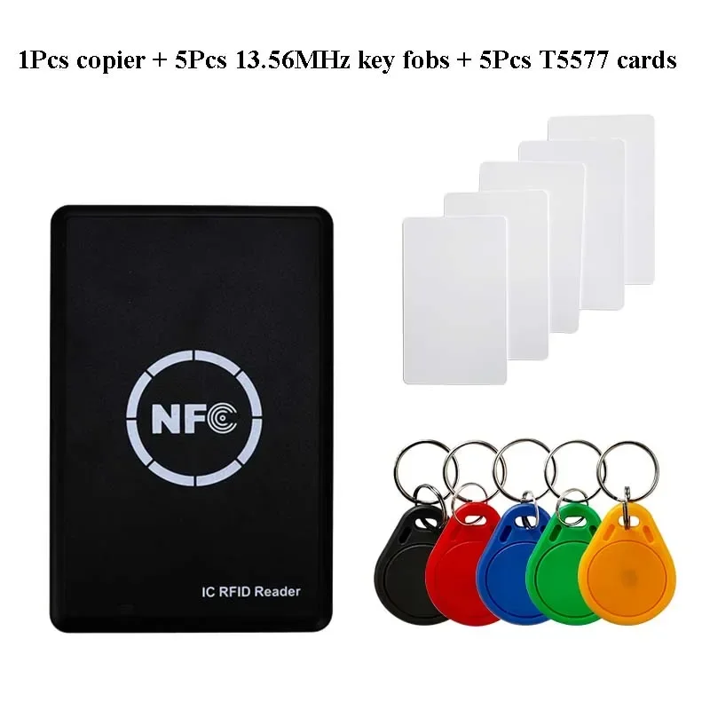 IC ID RFID Duplicator NFC Smart Card Reader 125kHz RFID Key Duplicators 13.56 MHz Writer with UID S50 T5577 Card Key Fob Tag