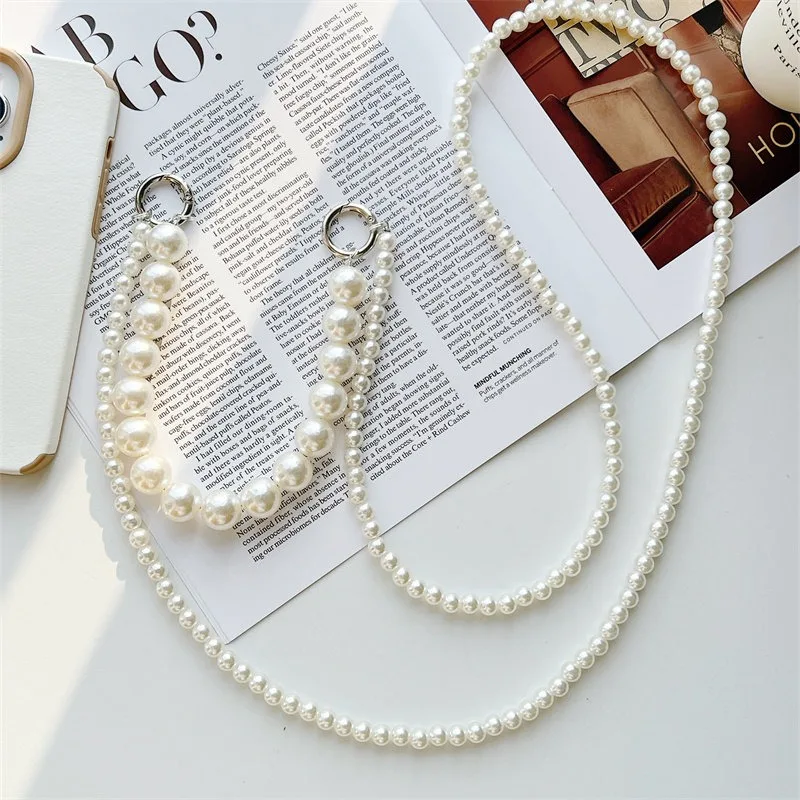 

Простой ремешок-цепочка для телефона с жемчугом, креативный, с защитой от падения, для женских сумок