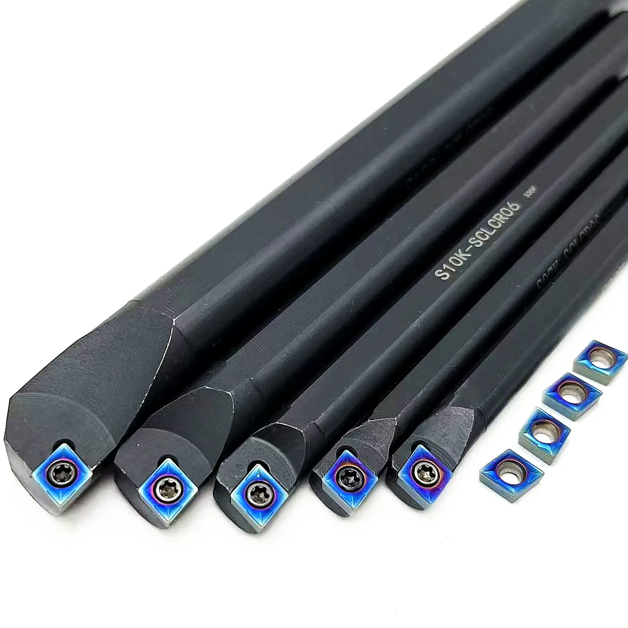 10ชิ้นที่จับ CCMT060204 + S06K SCLCR06 S08K S07K S10K S12M r/l 95องศาเกลียวเครื่องมือกลึงบาร์น่าเบื่อกลึงตัดกัด
