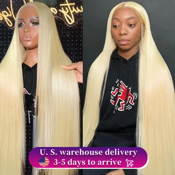 350% 30 40 42 인치 스트레이트 금발 613 Hd 레이스 정면 인간의 머리 가발 13x4 레이스 프론트 컬러 가발 13x6 여성을위한 인간의 머리 가발