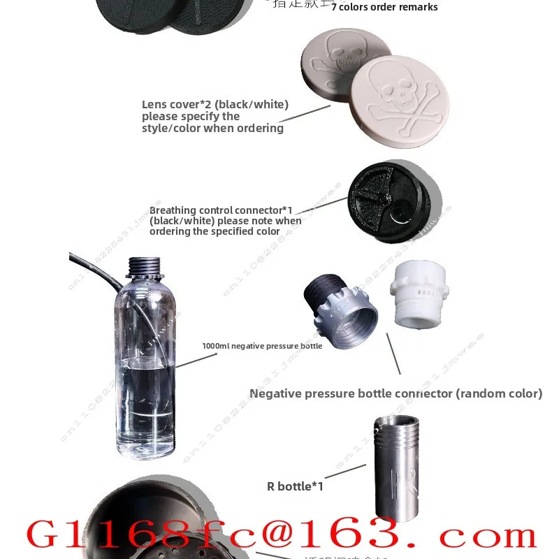 ForGas Mask Cover 3D Negative Pressure Fine Adjustment Choke Valve Breathing Bag Latex Gas Mask Accessories