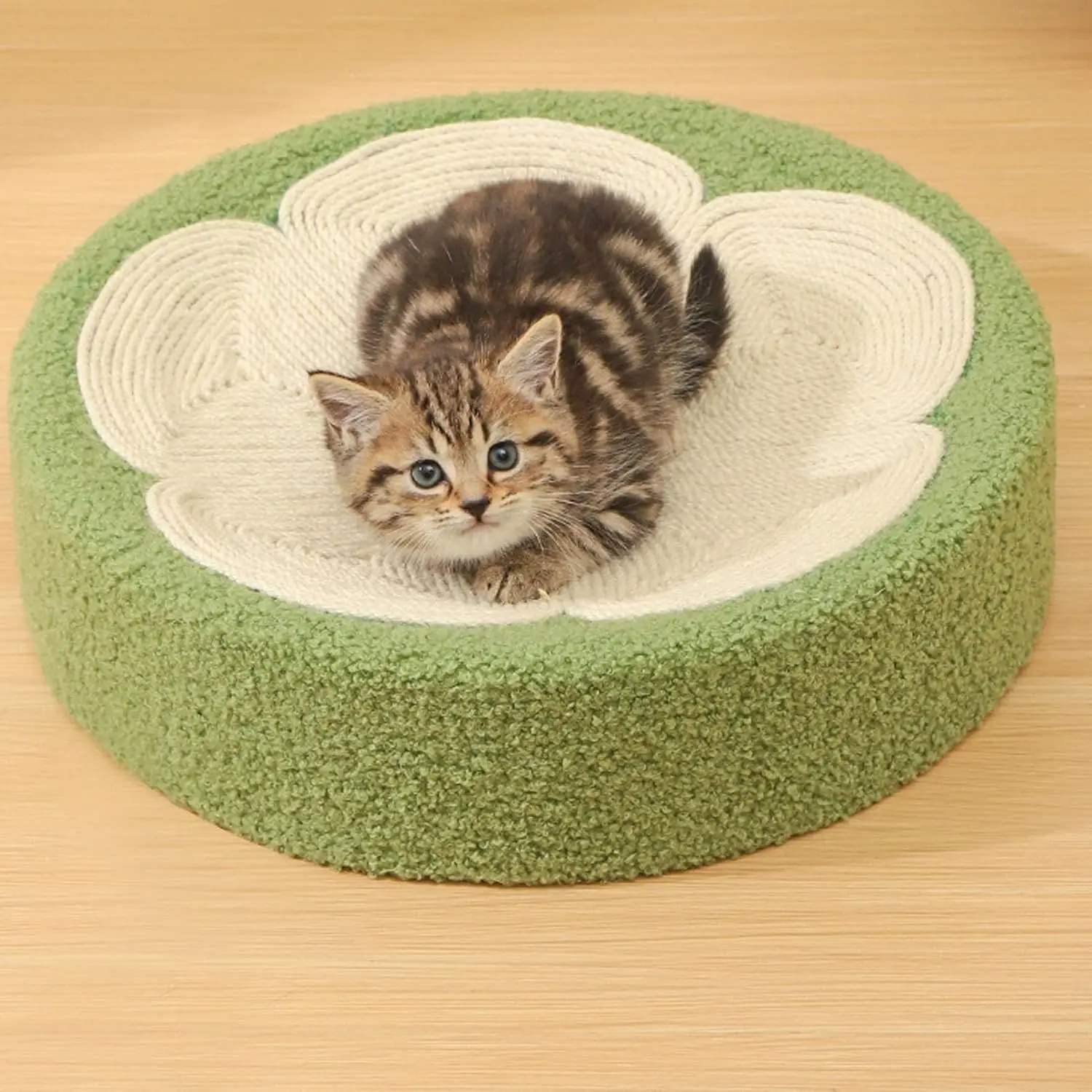 Sisal Weave Cat Scratching Pad Scratch Bowl, Cat Scratching Board, Multipurpose Sisal Rope Grinding Claw Flower Pattern