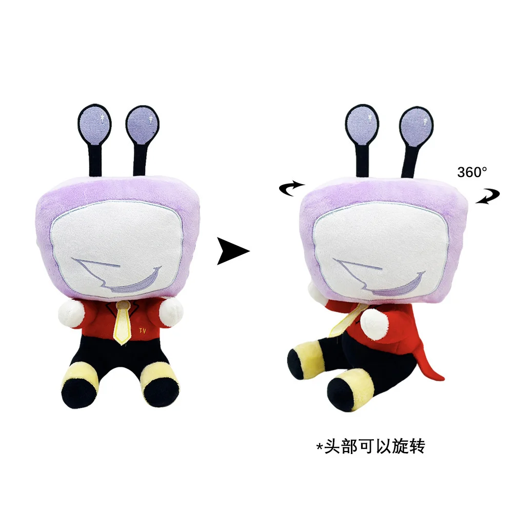 Anime DELTARUNE Tenna Plush Triangle Rune Plush Toy Doll 27cm Cute Purple TV Man Handheld Microphone Collection Toy For Kid Gift