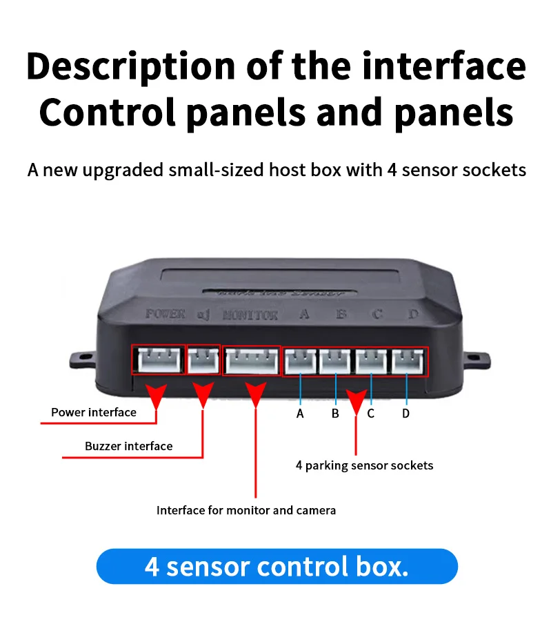 Rückfahrsensor-System mit 4 Wasserdichten Sensoren 22mm AHD/CVBS-Kompatible Anzeige Auto-Sicherheitsradar für Fahrzeuge, LKWs, Vans, Wohnmobile – Detail 12