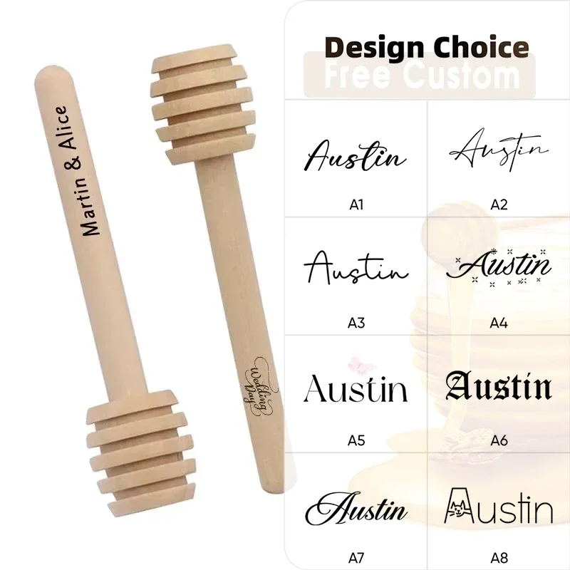 10 قطعة شحن شخصية خشبية العسل تراجع العصي النحل 10 سنتيمتر الخشب العسل ملعقة مخصصة محفورة اسم تاريخ ملعقة لحفل الزفاف هدية #6