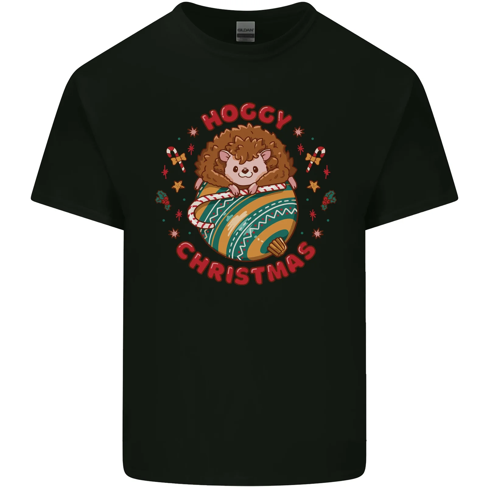 Lustig Hoggy Weihnachten Igel Herren Baumwolle T-Shirt