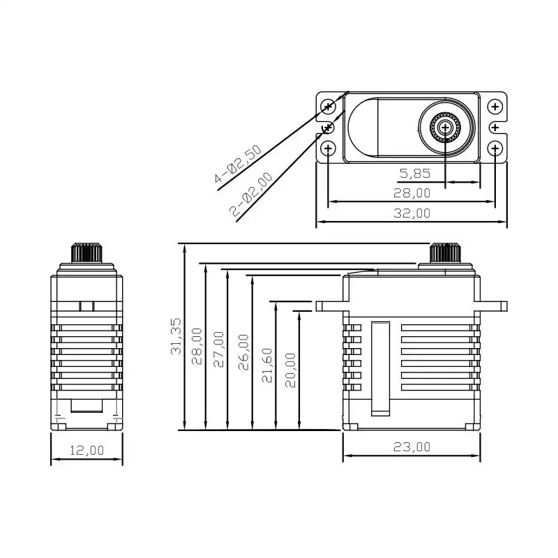 Kingmax KM1203MD ميني سيرفو تيار مستمر 4.8-8.4 فولت التروس المعدنية الرقمية ل 450-480 فئة هليكوبتر Swashplate 30E RC أجزاء الطائرة #3
