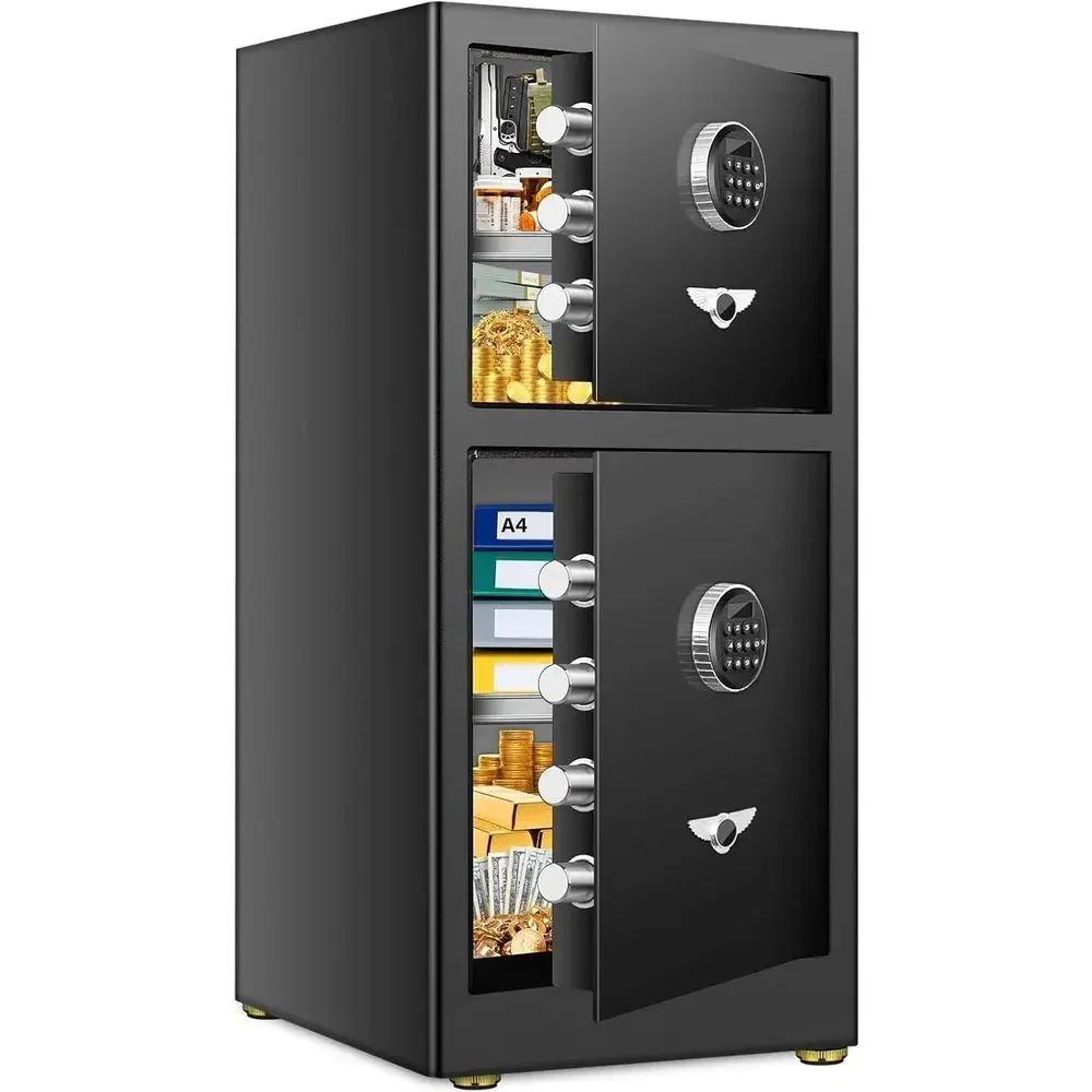 35.4 Tall XL Double Door Security Safe with Hidden Compartment, Digital Keypad & Dual Alarm for Home or Office