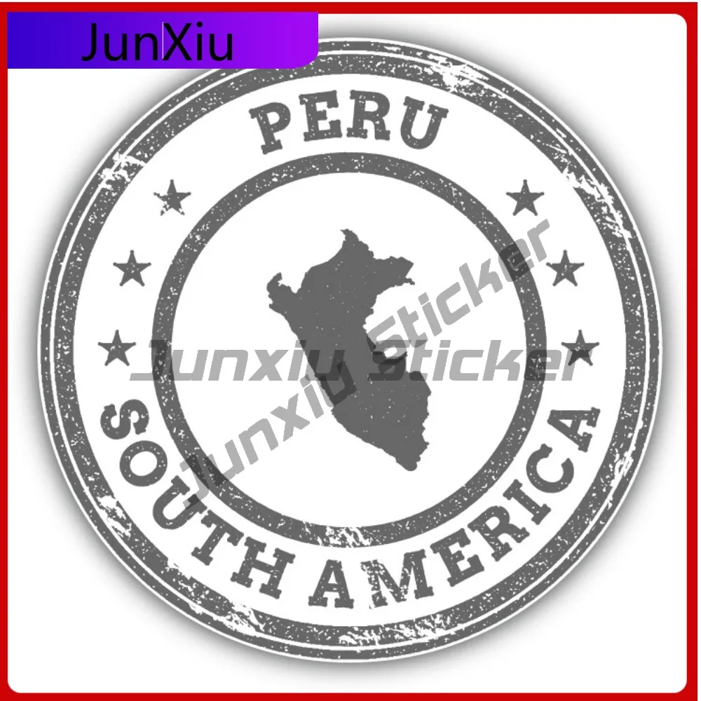 

Peru Map South America Creative Sticker Stamp Car Decal Bumper Stickers Cute Style Laptop Use For Helm Vehicle Exterior Decor