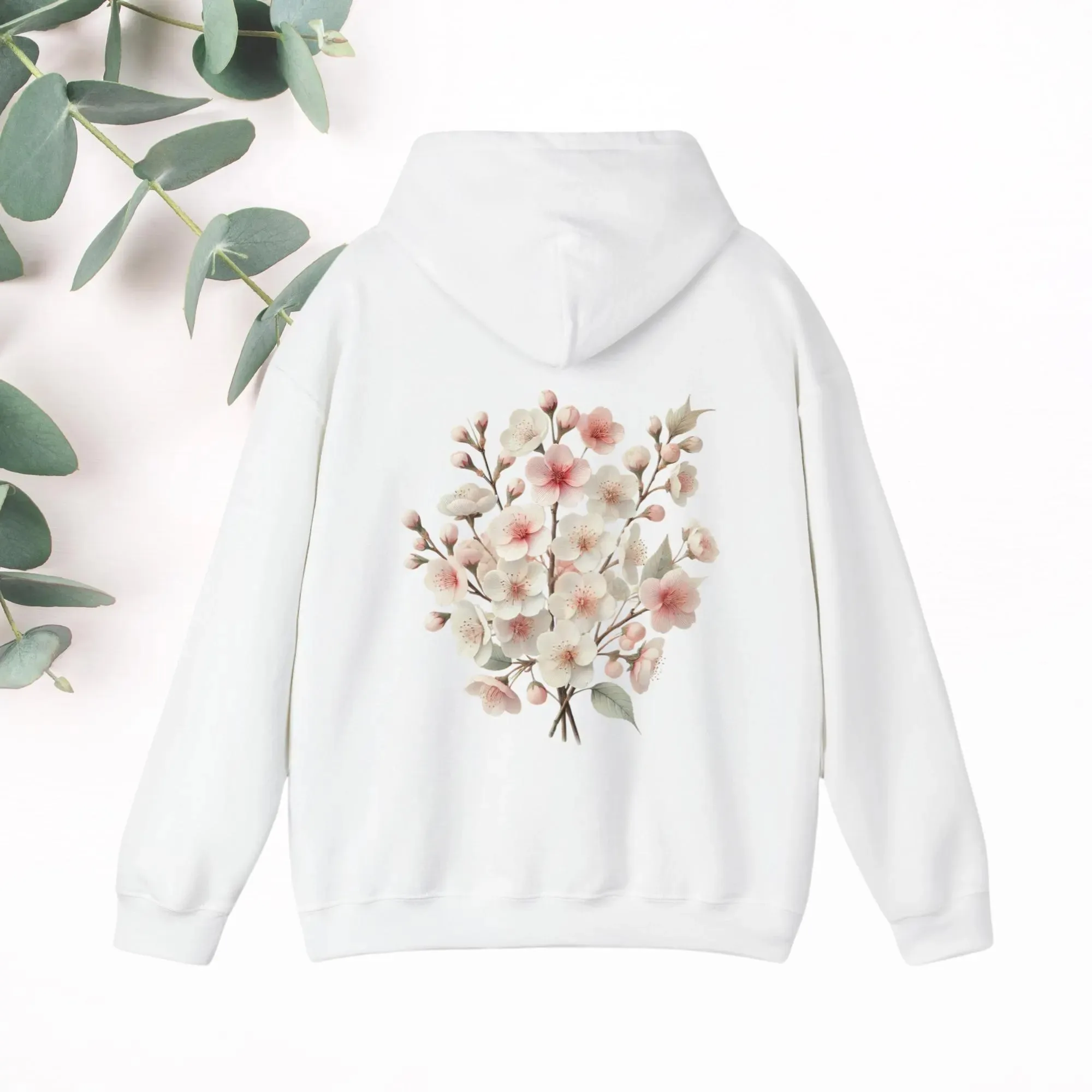 

Осенне-зимний стиль Художественный цветочный букет Хлопковая толстовка с капюшоном Детальный принт цветочного букета Эстетика и природа - Любящая