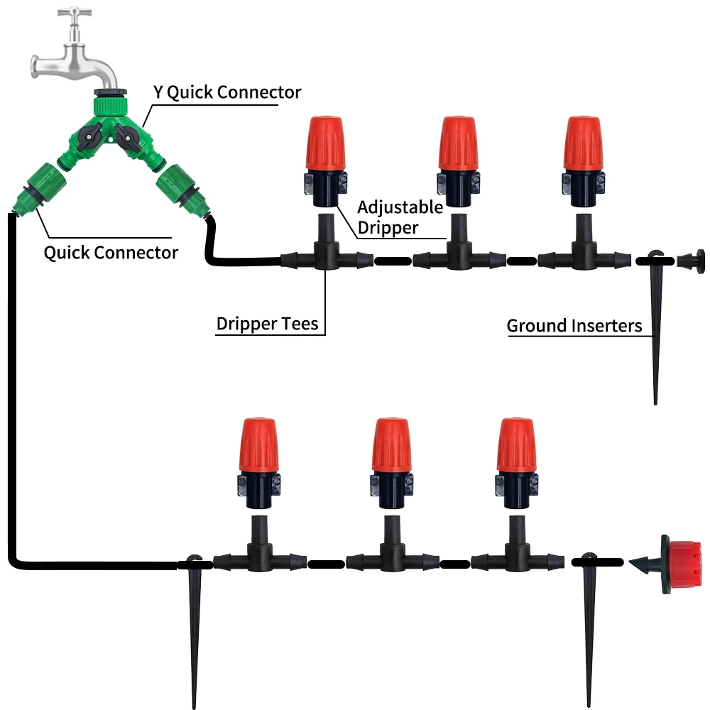 Irrigation System Garden Tools Drip Watering Kits Automatic Watering Hose With Adjustable Convenient Installtion Saveing Water