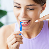 50pcs Interdental Brush L-shaped Dental Cleaning Brushes for Tooth Yellow Pink Green Orange Blue Each Multifunctional