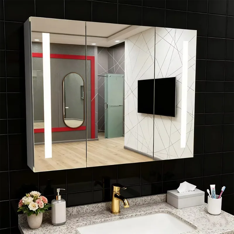 

[Горячая распродажа] оптовая продажа с фабрики, современный туалетный столик, настенное крепление для ванной комнаты, сенсорный датчик, обогреватель, диммер CCT, сменный шкаф, светодиодный туалетный столик Mi